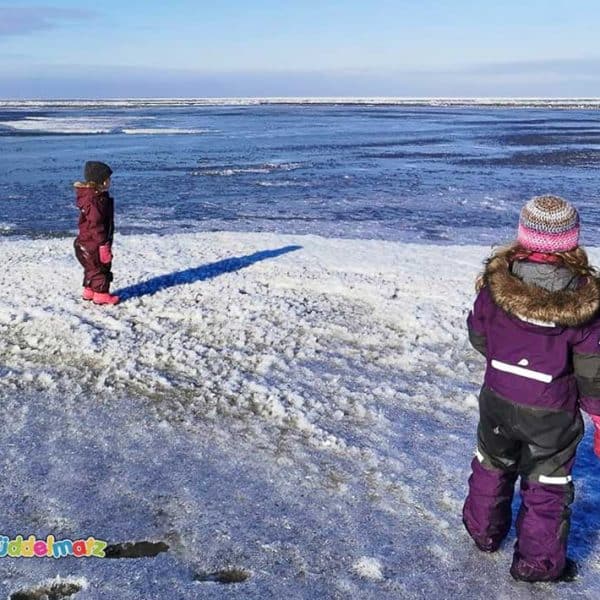 Schneeanzüge für Kinder im Test - Titelbild Kinder mit Didriksons und Reima Overalls